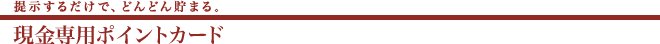 現金専用ポイントカード