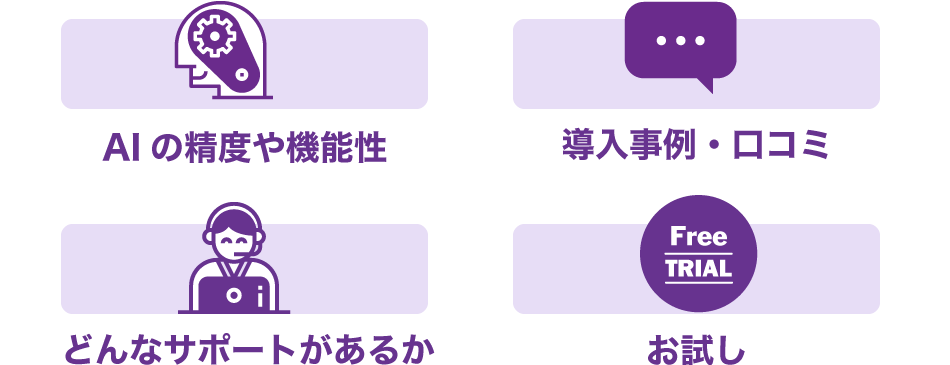 イメージ画像　AIチャットボットのサービス選定時のポイント