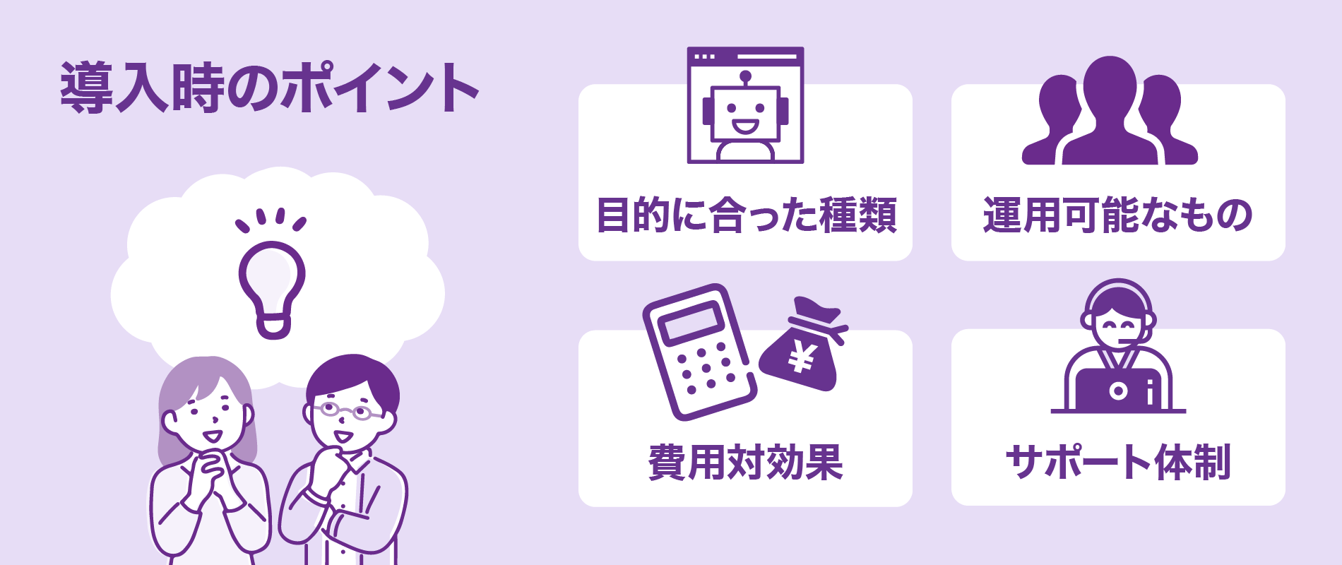 イメージ画像　チャットボット型Web接客ツール導入時のポイント