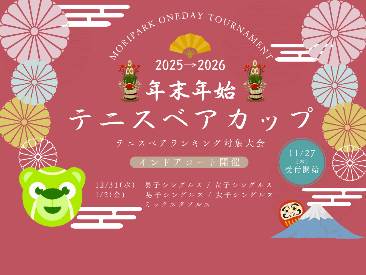 年末年始テニスベアカップ　モリパーク テニスガーデン(東京都 昭島市)
